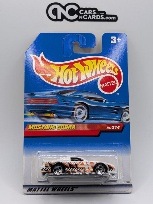 1999 Hot Wheels Mega Graphics 2/4 Mustang Cobra White 21322 Collector #974