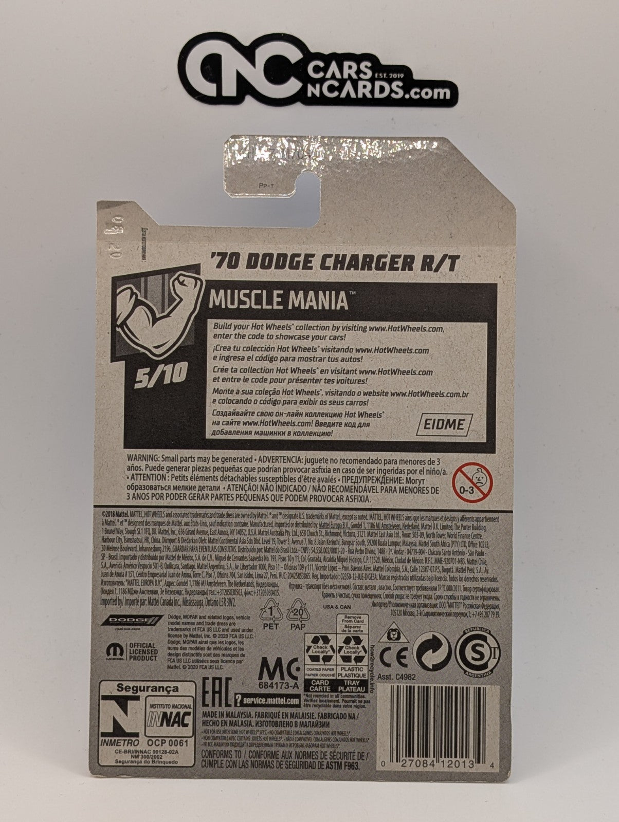 2020 Hot Wheels Muscle Mania 5/10 '70 Dodge Charger R/T Blue 249/250