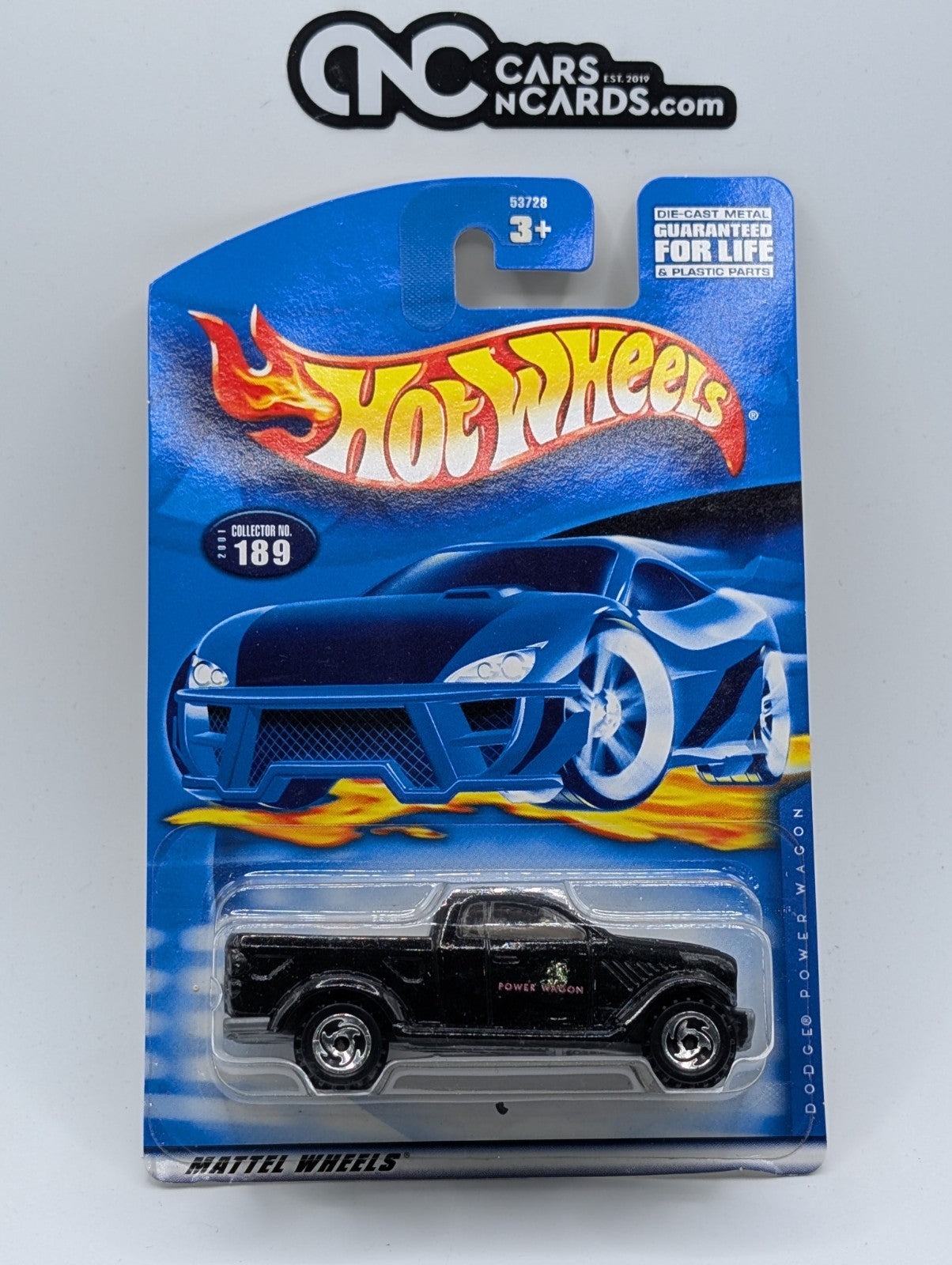 2001 Hot Wheels Dodge Power Wagon Black Collector #189