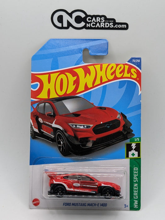 2022 Hot Wheels HW Green Speed 1/5 Ford Mustang Mach-E 1400 (Card Damage)