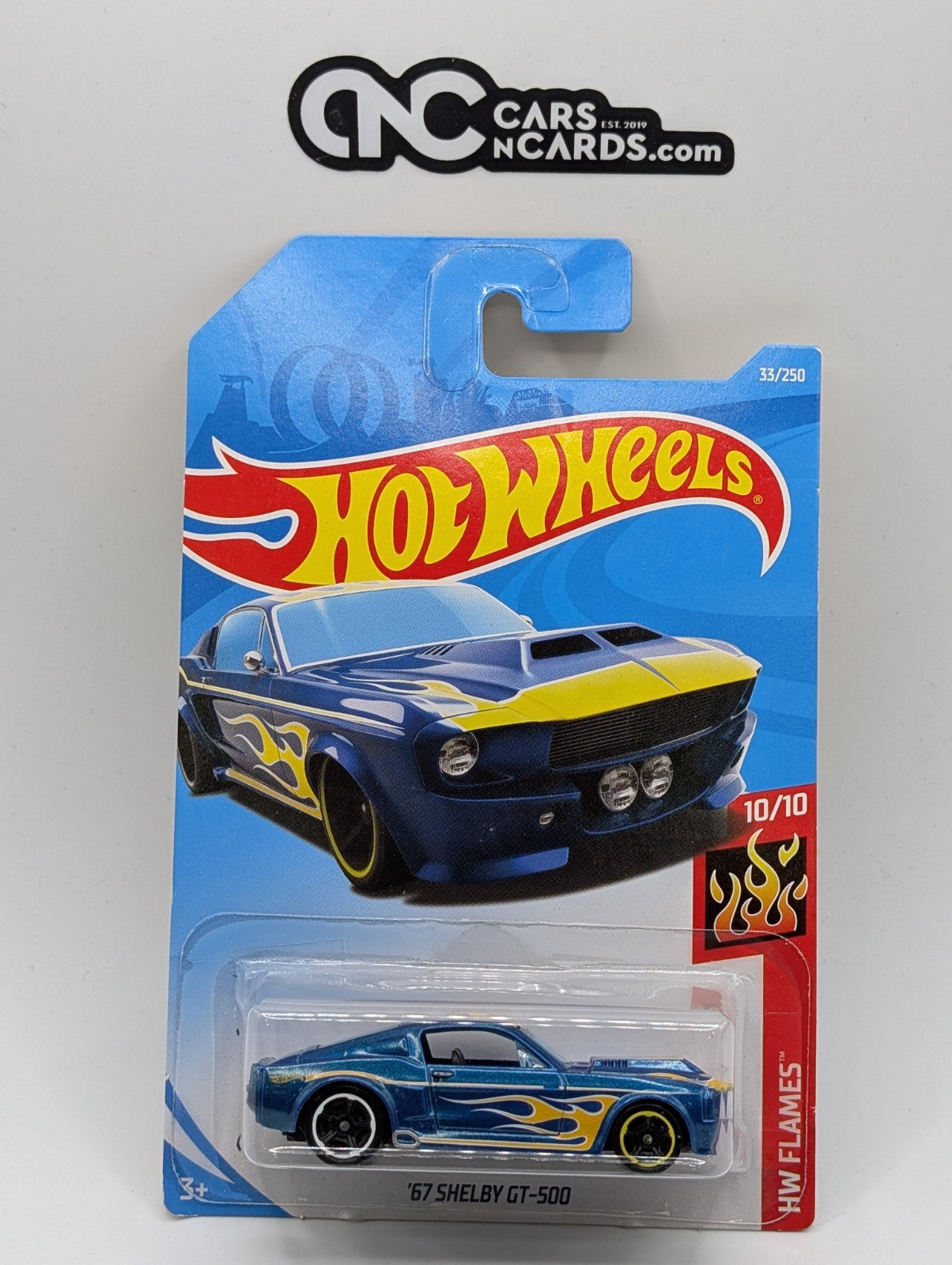 2019 Hot Wheels HW Flames 10/10 '67 Shelby GT-500 Blue 33/250