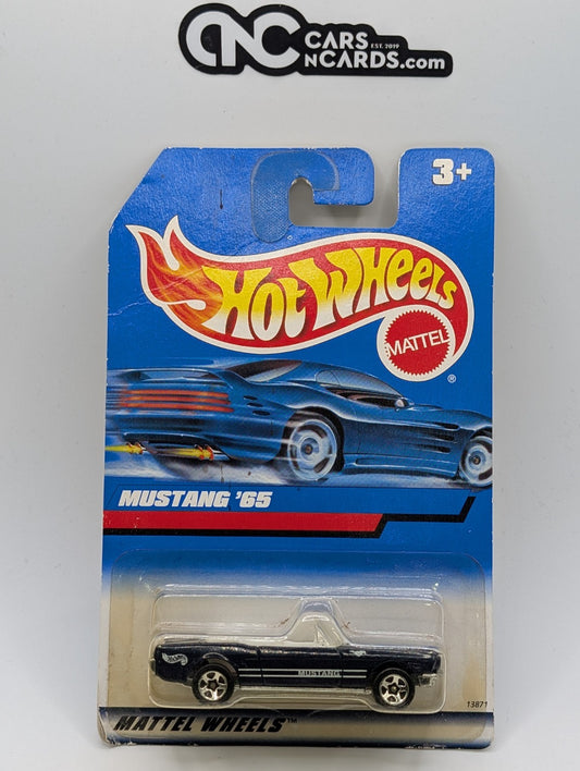 1996 Hot Wheels Mustang '65 Black 13871 Collector #455 (Card Damage)