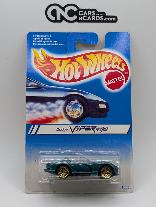 1996 Hot Wheels Dodge Viper RT/10 Green 13585 Gold LW Collector #210