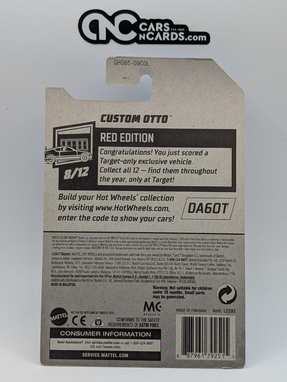 2020 Hot Wheels Red Edition 8/12 Custom Otto 173/250 (Soft Corners)