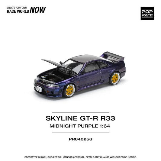 POPRACE 1:64 SKYLINE GT-R R33 NISMO MIDNIGHT PURPLE PR640256