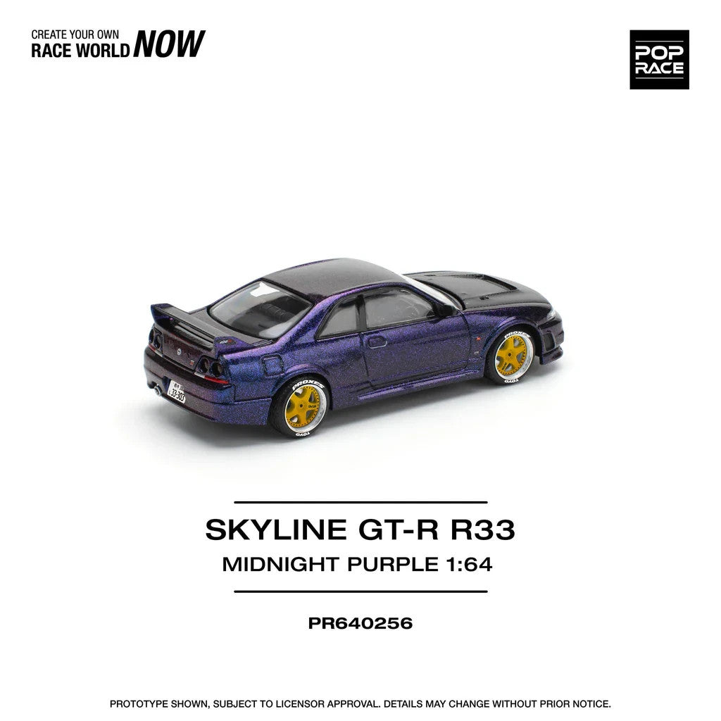 POPRACE 1:64 SKYLINE GT-R R33 NISMO MIDNIGHT PURPLE PR640256