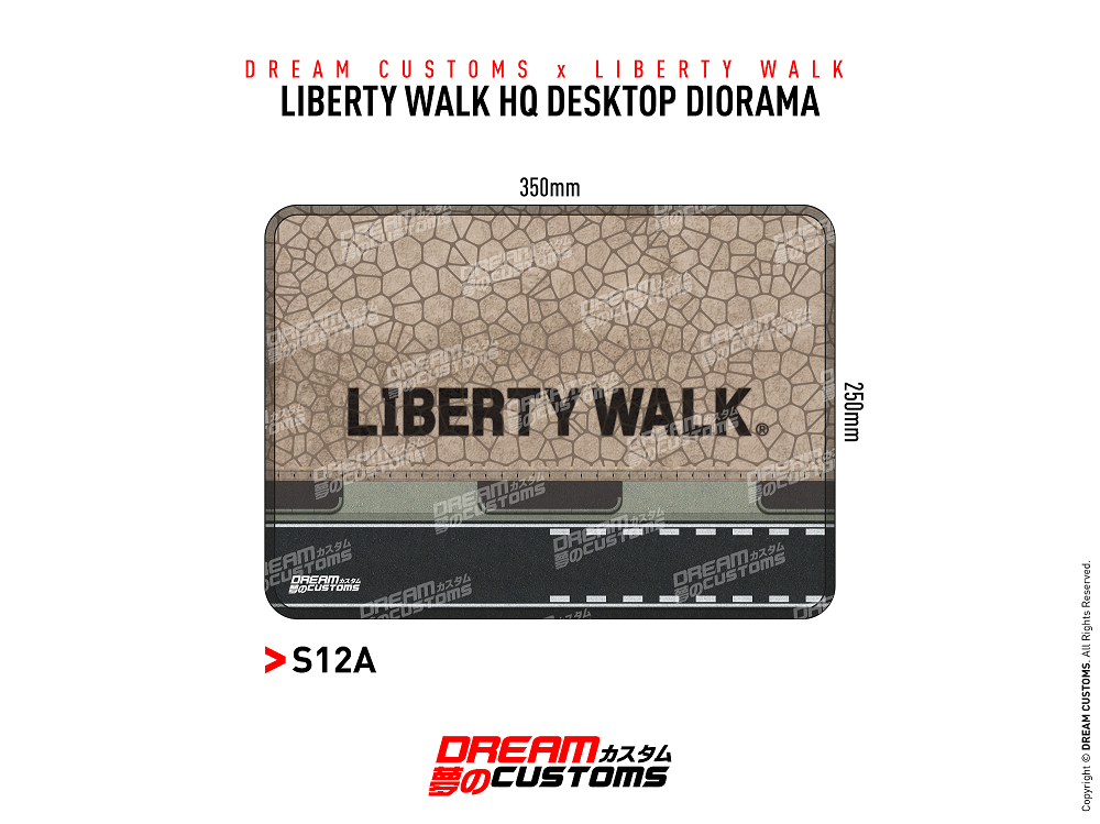DREAM CUSTOMS Desktop Diorama 350mmx 250mm with LIBERTYWALK S12a