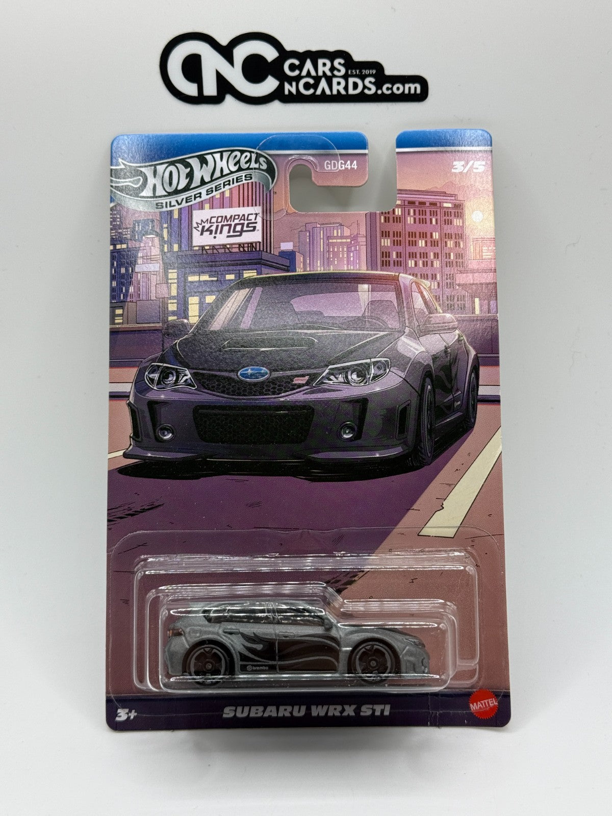 2026 Hot Wheel Silver Series Compact Kings 3/5 Subaru WRX STI (Card Damage)