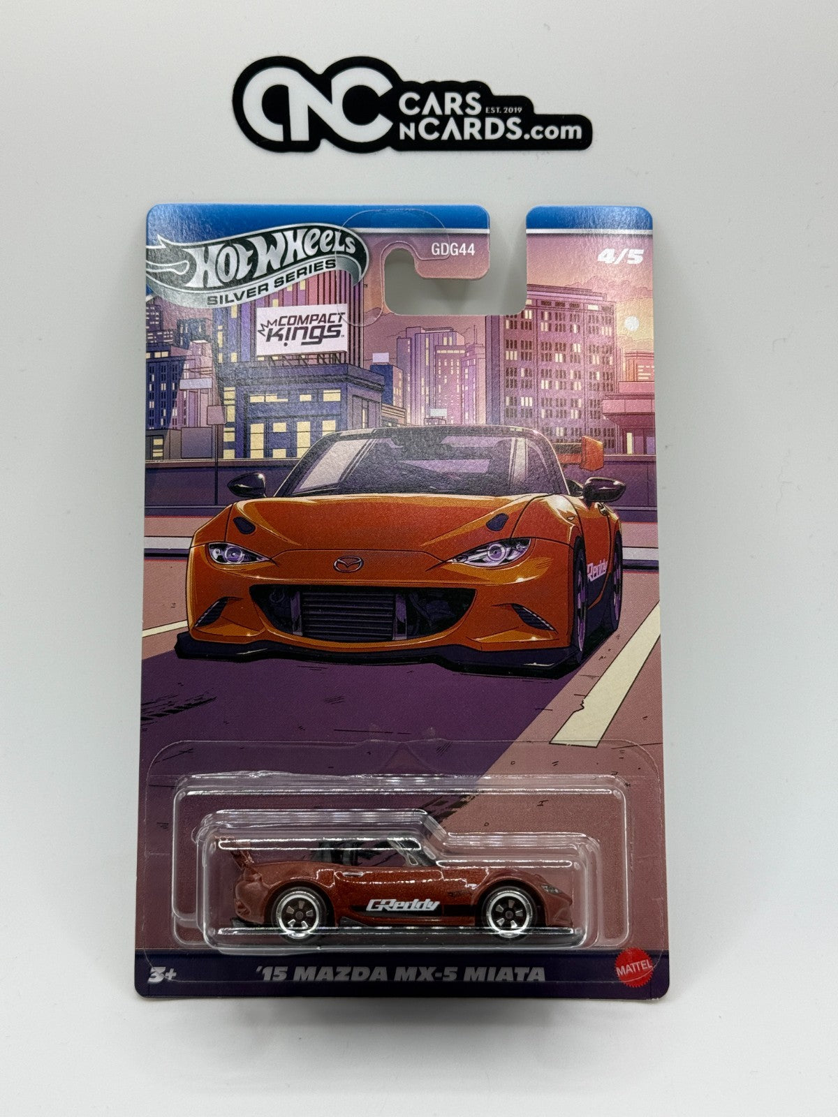 2026 Hot Wheels Silver Series Compact Kings 4/5 Mazda MX-5 Miata (Card Damage)