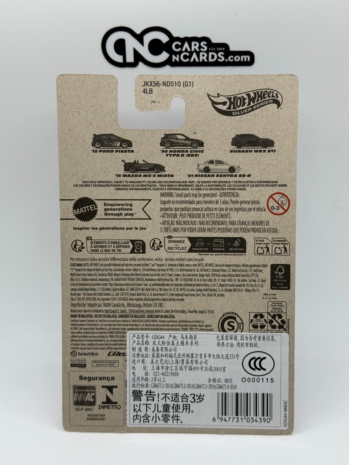 2026 Hot Wheels Silver Series Compact Kings 4/5 Mazda MX-5 Miata (Card Damage)