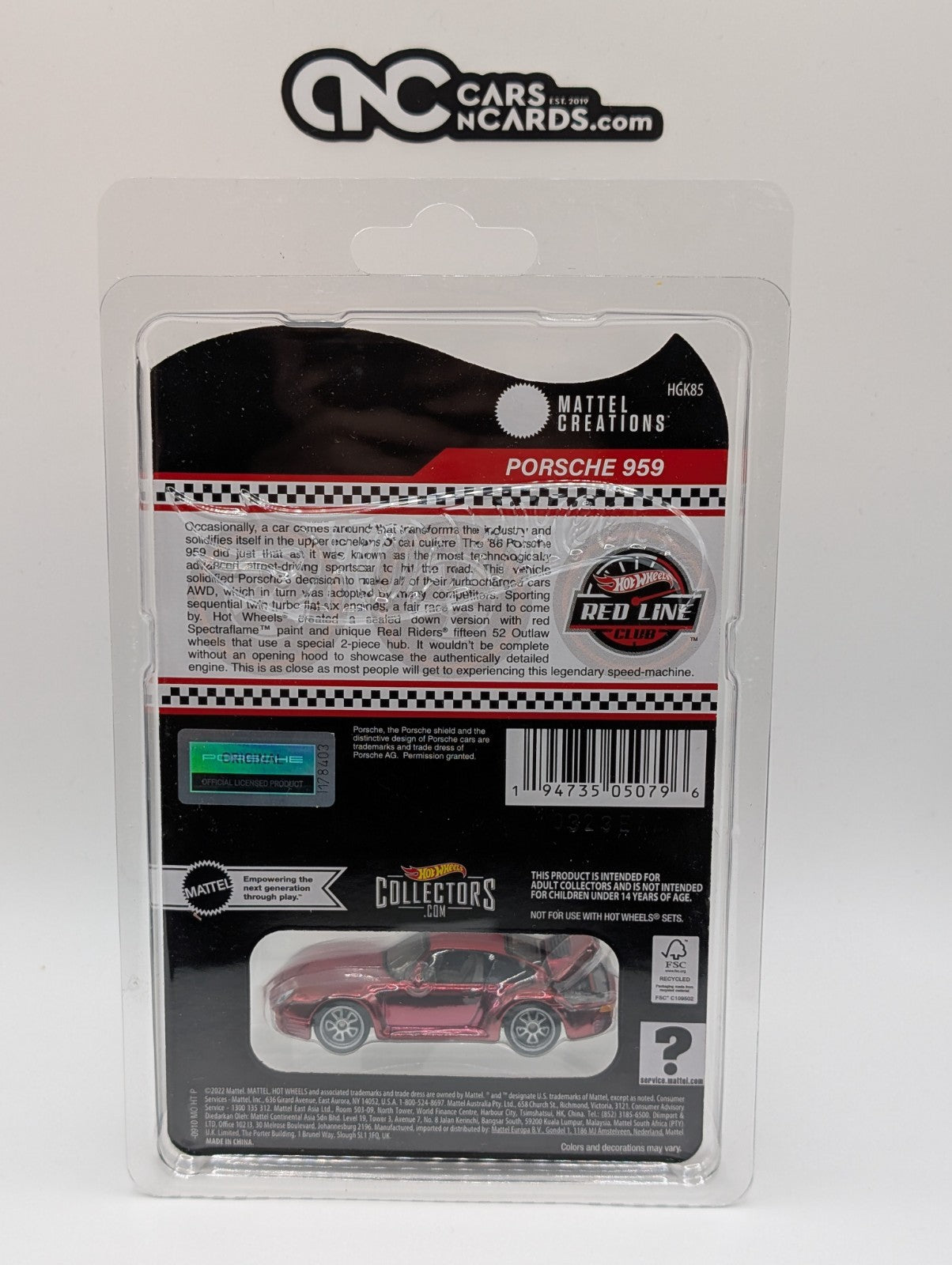 2023 Hot Wheels RLC Red Line Club Exclusive Porsche 959 Red