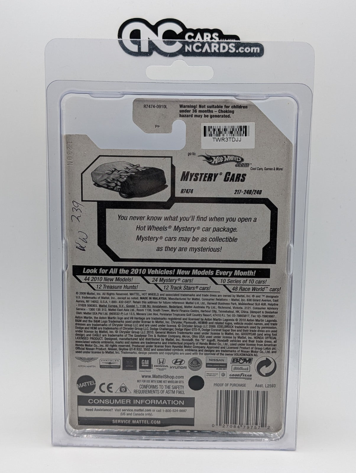 2010 Hot Wheels Mystery Cars 23/24 Volkswagen Beetle Cup Loose R7492