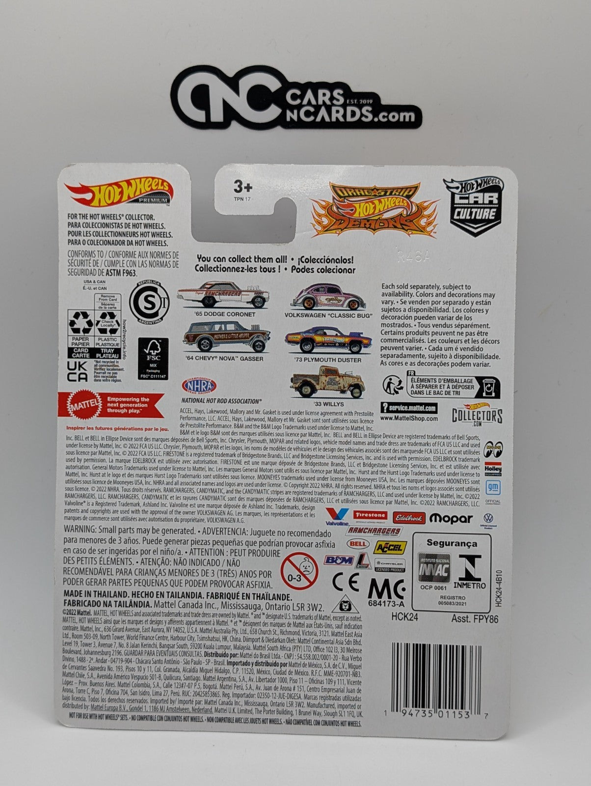 2022 Hot Wheels Premium Car Culture Dragstrip Demons 1/5 '65 Dodge Coronet