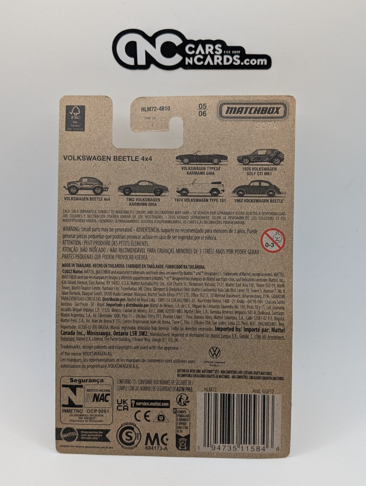 2023 Matchbox 70th Anniversary 5/6 Volkswagen Beetle 4x4