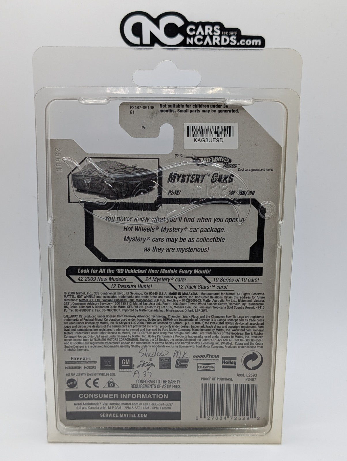2009 Hot Wheels Mystery Cars 3/24 Shadow Mk IIa Green Loose P2489