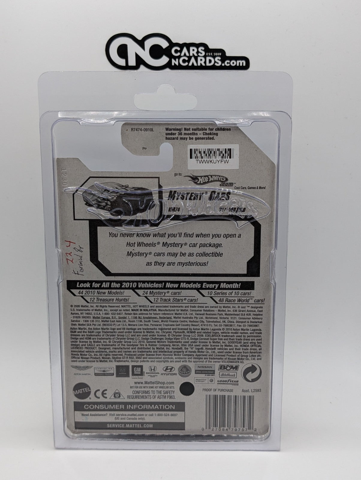 2010 Hot Wheels Mystery Cars 8/24 Formul8r Red R7477