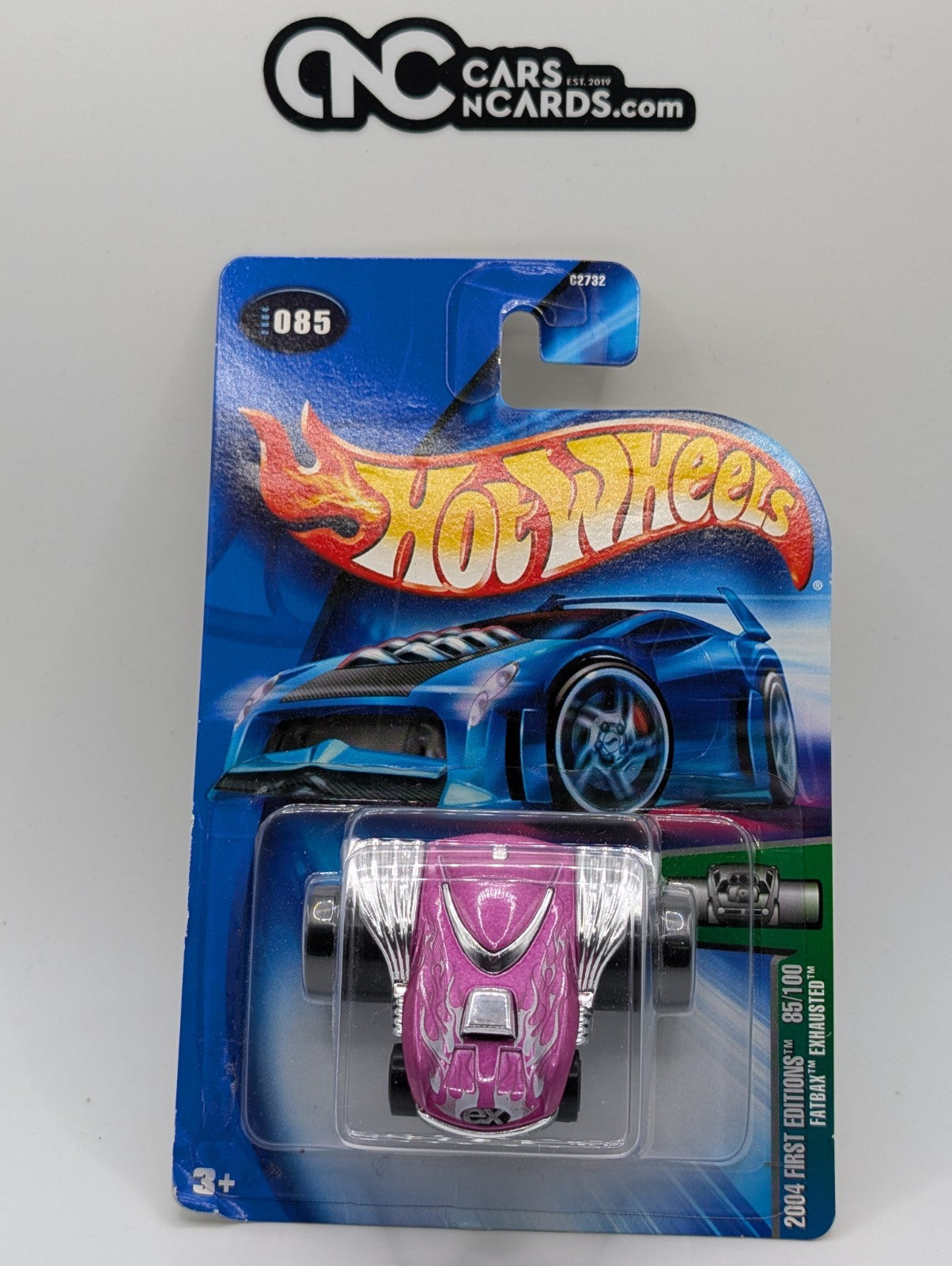 2004 Hot Wheels First Editions 85/100 Fatbax Exhausted Pink (Card Damage)