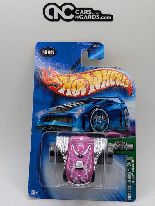 2004 Hot Wheels First Editions 85/100 Fatbax Exhausted Pink (Card Damage)