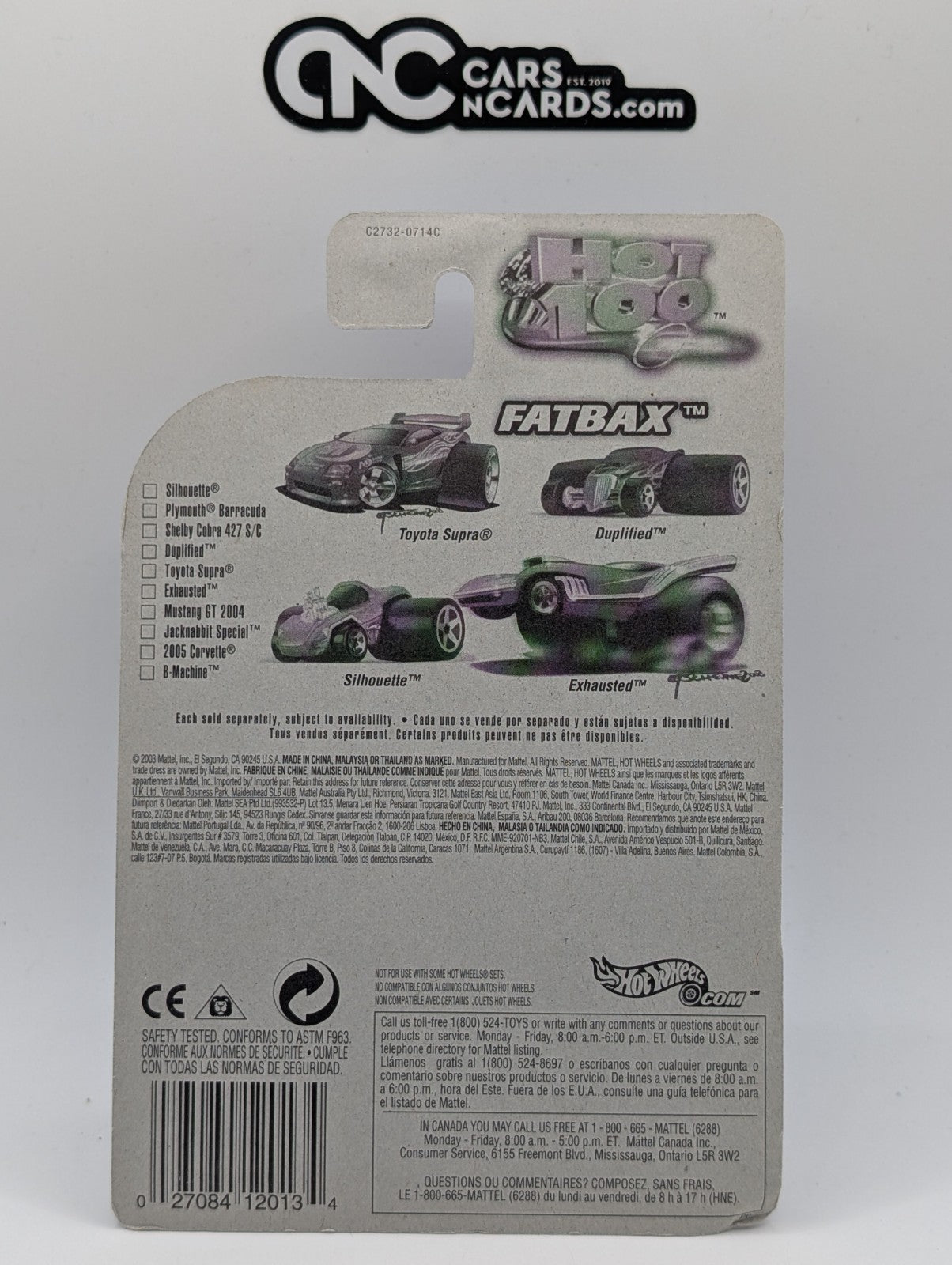 2004 Hot Wheels First Editions 85/100 Fatbax Exhausted Pink (Card Damage)