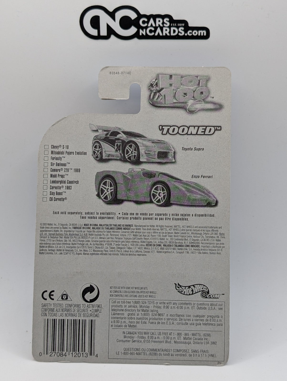 2004 Hot Wheels First Editions 59/100 'Tooned Sir Ominous (Card Damage)