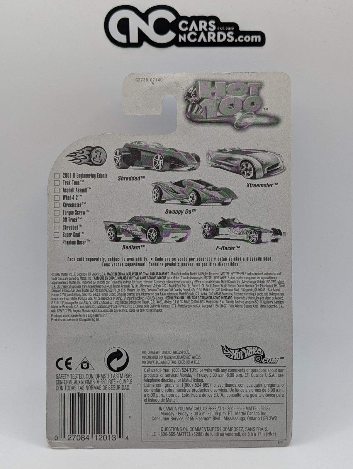 2004 Hot Wheels First Editions 74/100 2001 B Engineering Edonis (Card Damage)