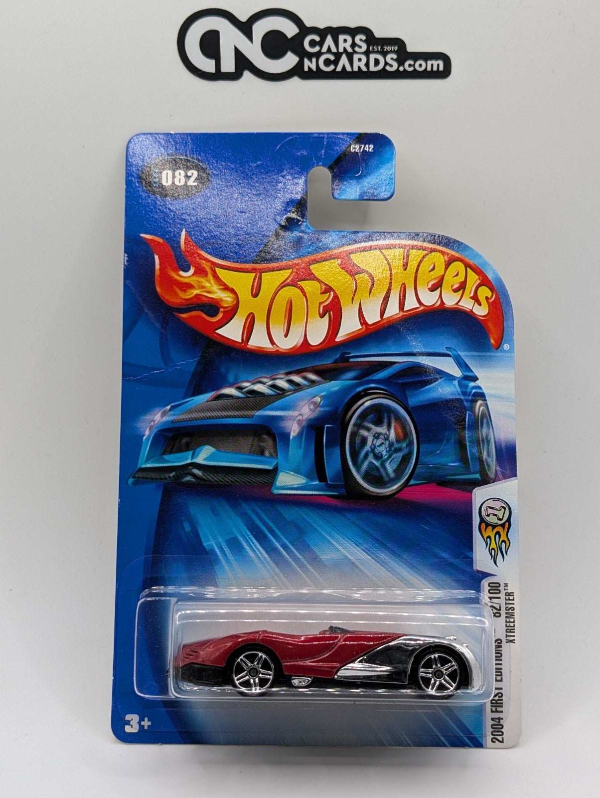 2004 Hot Wheels First Editions 82/100 Xtreemster Red (Card Damage)