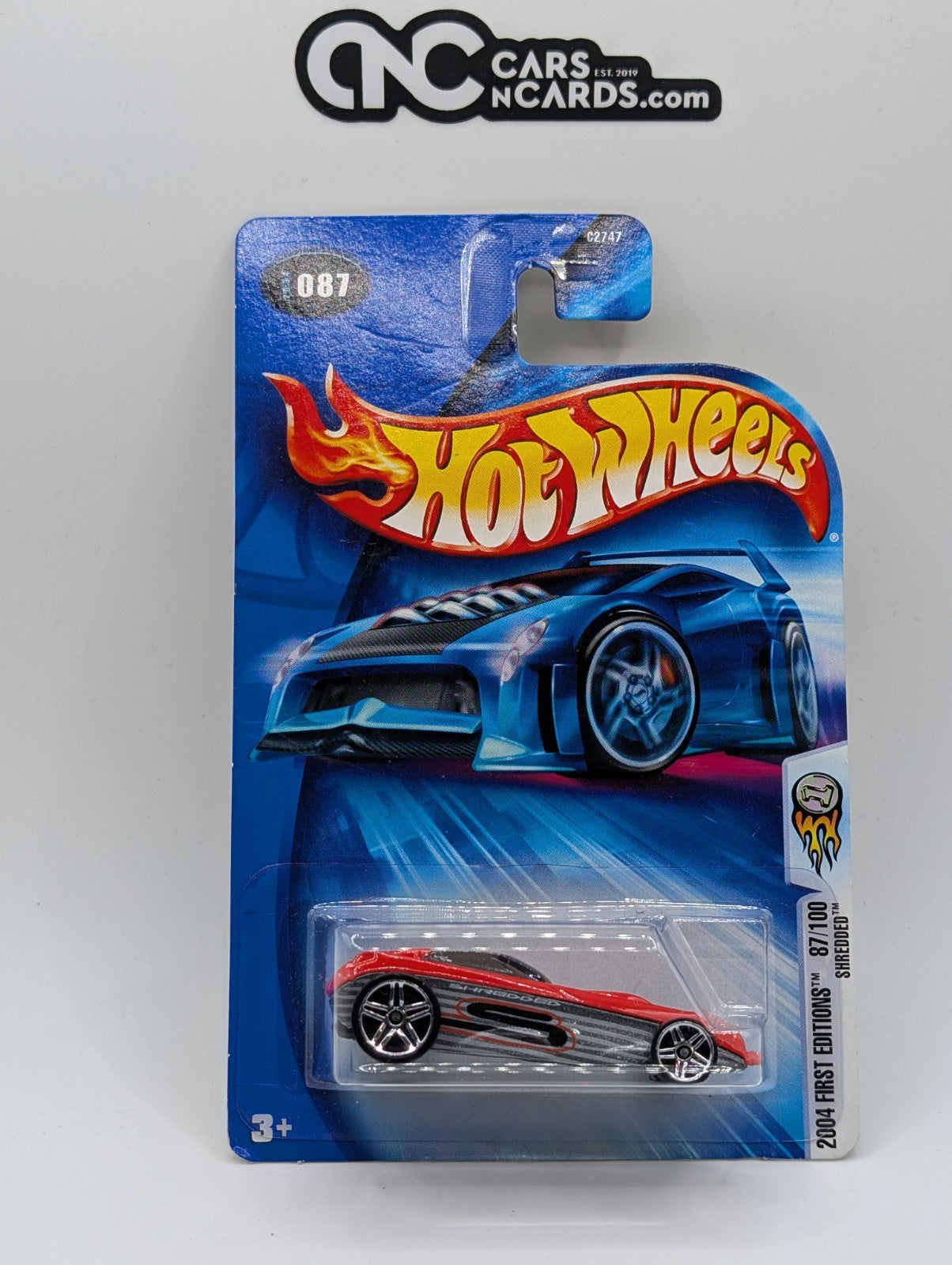 2004 Hot Wheels First Editions 87/100 Shredded Red (Card Damage)