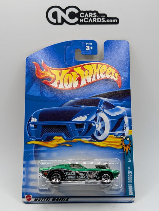 2002 Hot Wheels Spares 'N Strikes 3/4 Rodger Dodger Green #61 (Soft Corners)