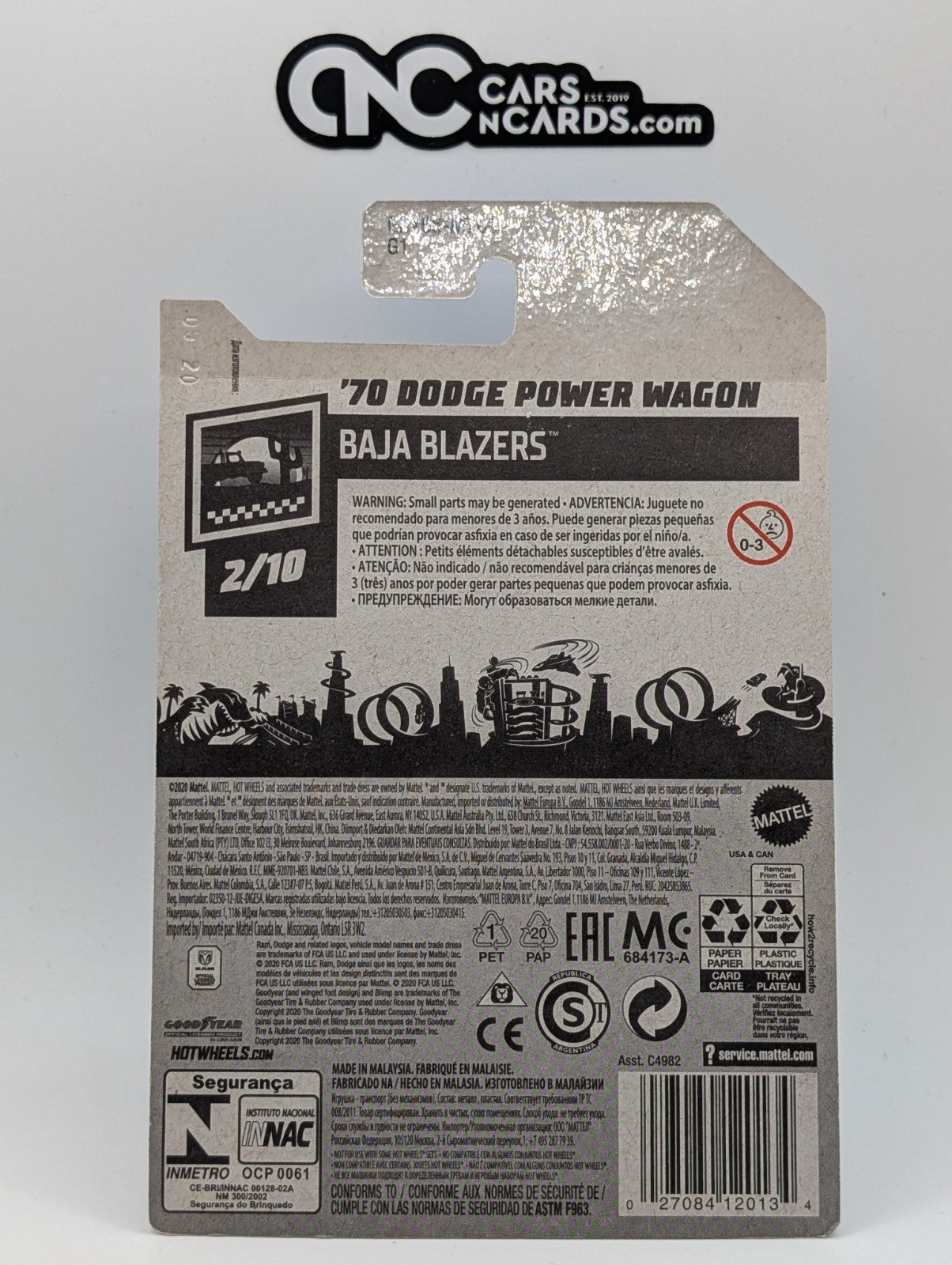 2021 Hot Wheels Baja Blazers 2/10 '70 Dodge Power Wagon Yellow 3/250