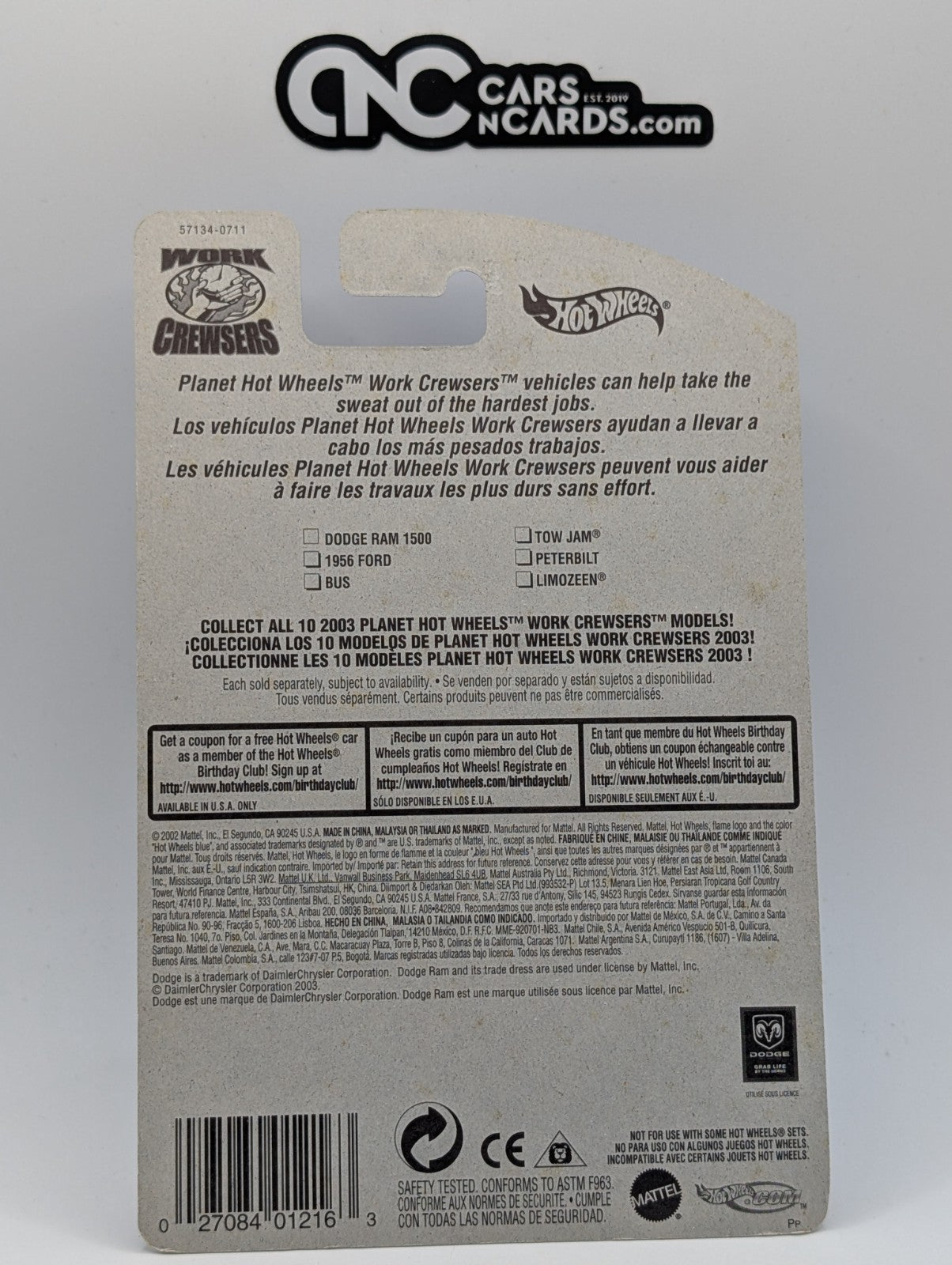2003 Hot Wheels Dodge Ram 1500 Blue Howling Wolfman Pizza #138 (Soft Corners)