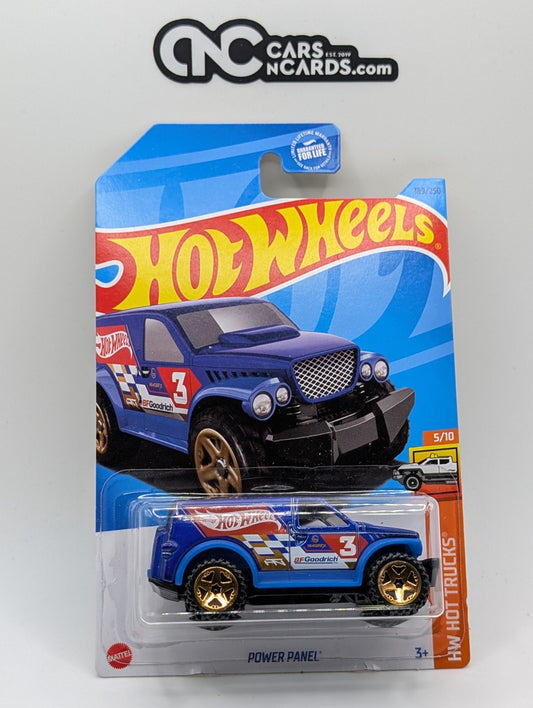 2023 Hot Wheels HW Hot Trucks Power Panel Blue 189/250 (Card Damage)