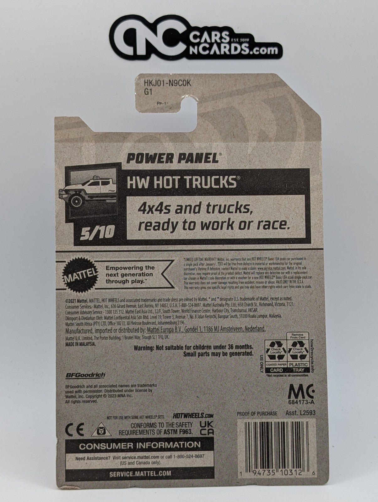 2023 Hot Wheels HW Hot Trucks Power Panel Blue 189/250 (Card Damage)