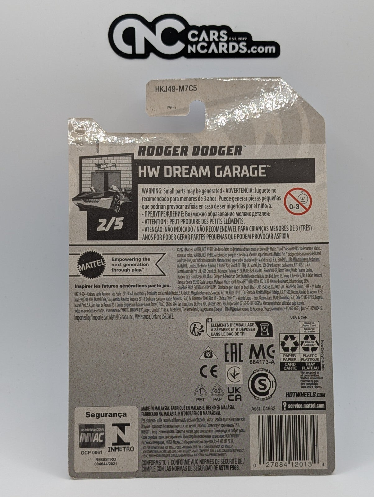 2023 Hot Wheels HW Dream Garage 2/5 Rodger Dodger White 32/250 (Hook Crease)