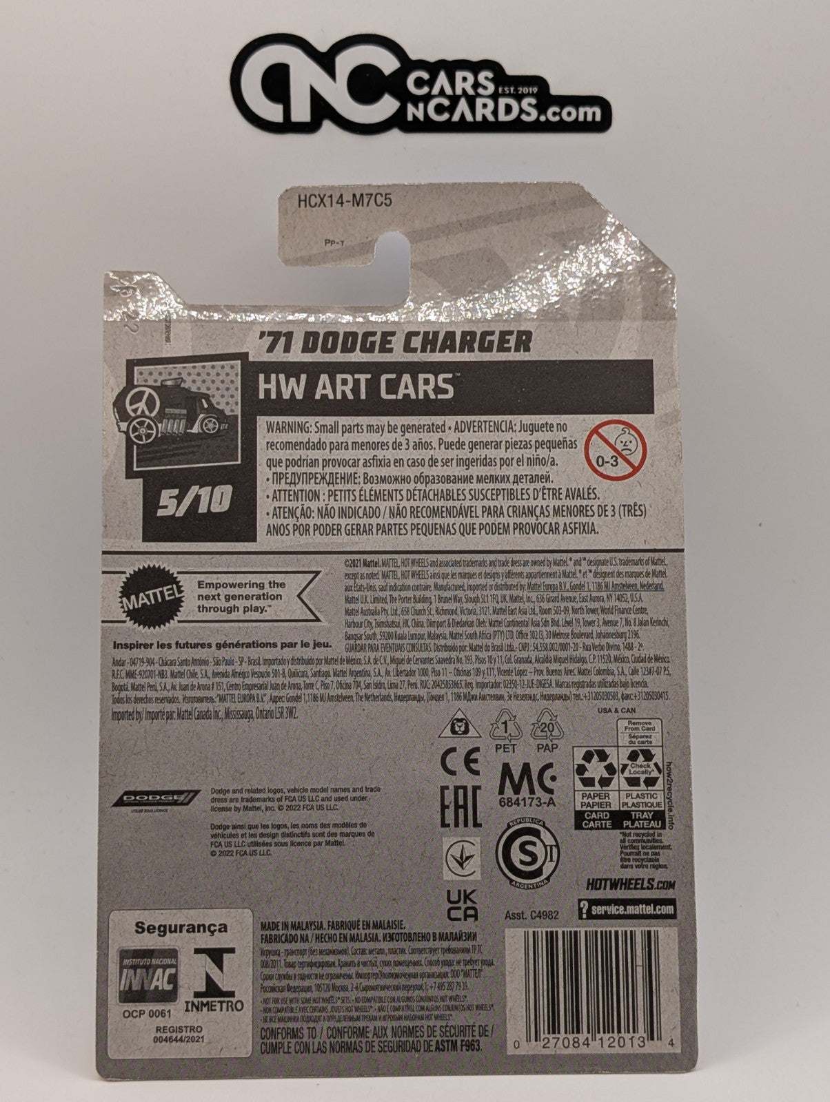 2022 Hot Wheels HW Art Cars 5/10 '71 Dodge Charger Red 109/250