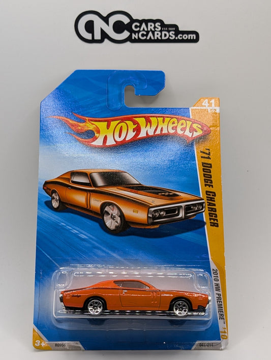 2010 Hot Wheels HW Premiere 41/52 '71 Dodge Charger Orange 41/214 (Soft Corners)