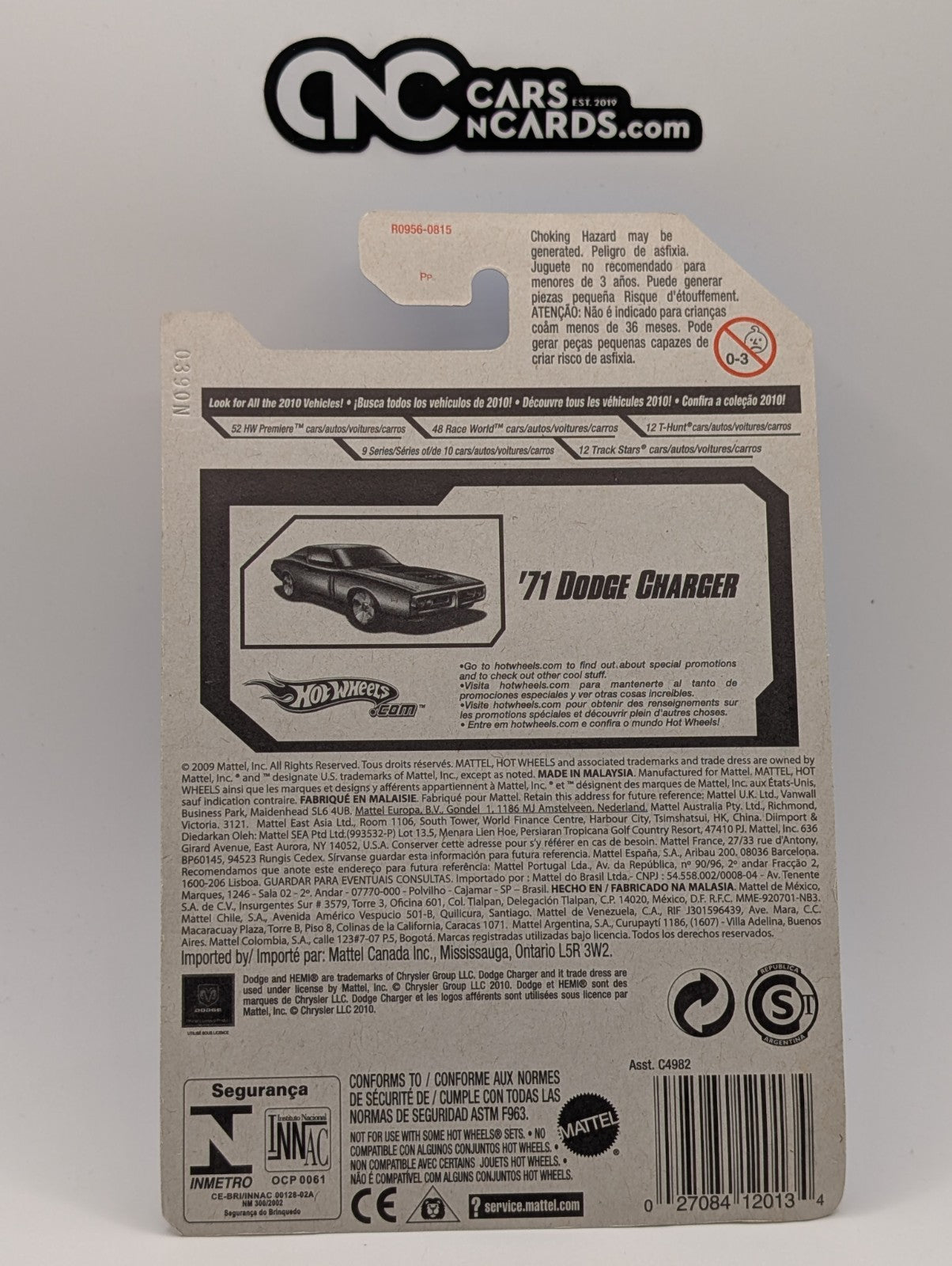 2010 Hot Wheels HW Premiere 41/52 '71 Dodge Charger Orange 41/214 (Soft Corners)