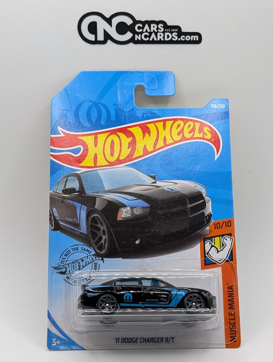 2019 Hot Wheels Muscle Mania 10/10 '11 Dodge Charger R/T Black 158/250