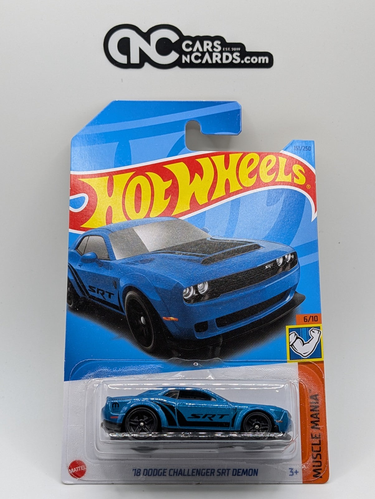 2023 Hot Wheels Muscle Mania 6/10 '18 Dodge Challenger SRT Demon Blue 151/250