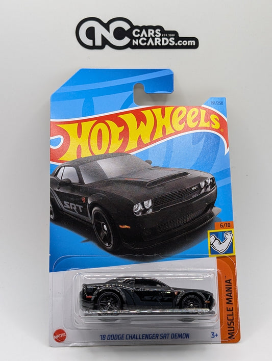 2023 Hot Wheels Muscle Mania 6/10 '18 Dodge Challenger SRT Demon Black 151/250