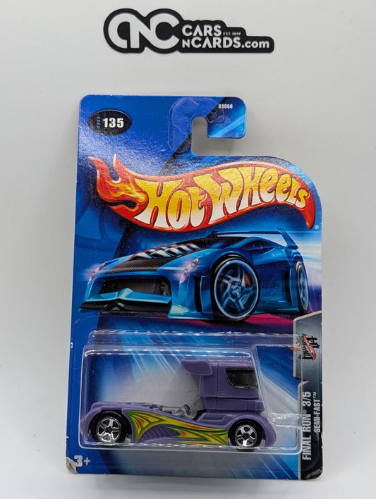 2004 Hot Wheels Final Run 3/5 Semi-Fast Purple Collector #135 (Card Damage)