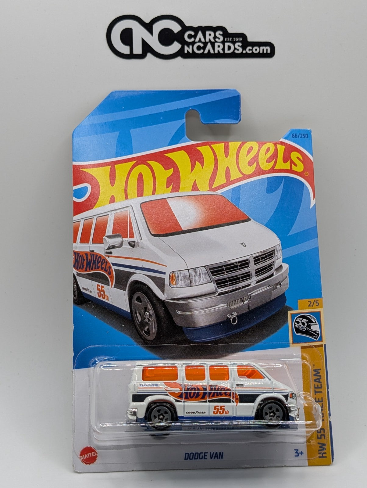 2023 Hot Wheels HW 55 Race Team 2/5 Dodge Van White 66/250