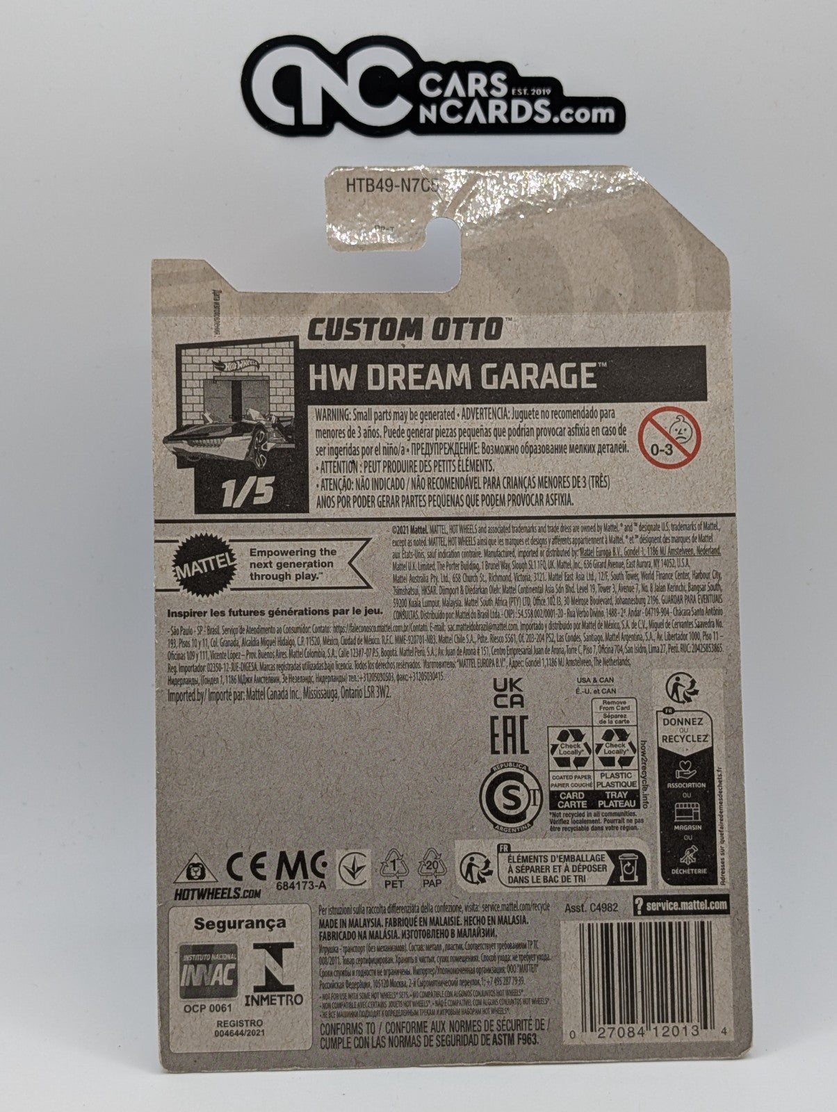 2024 Hot Wheels HW Dream Garage 1/5 Custom Otto Orange 6/250 (Card Damage)