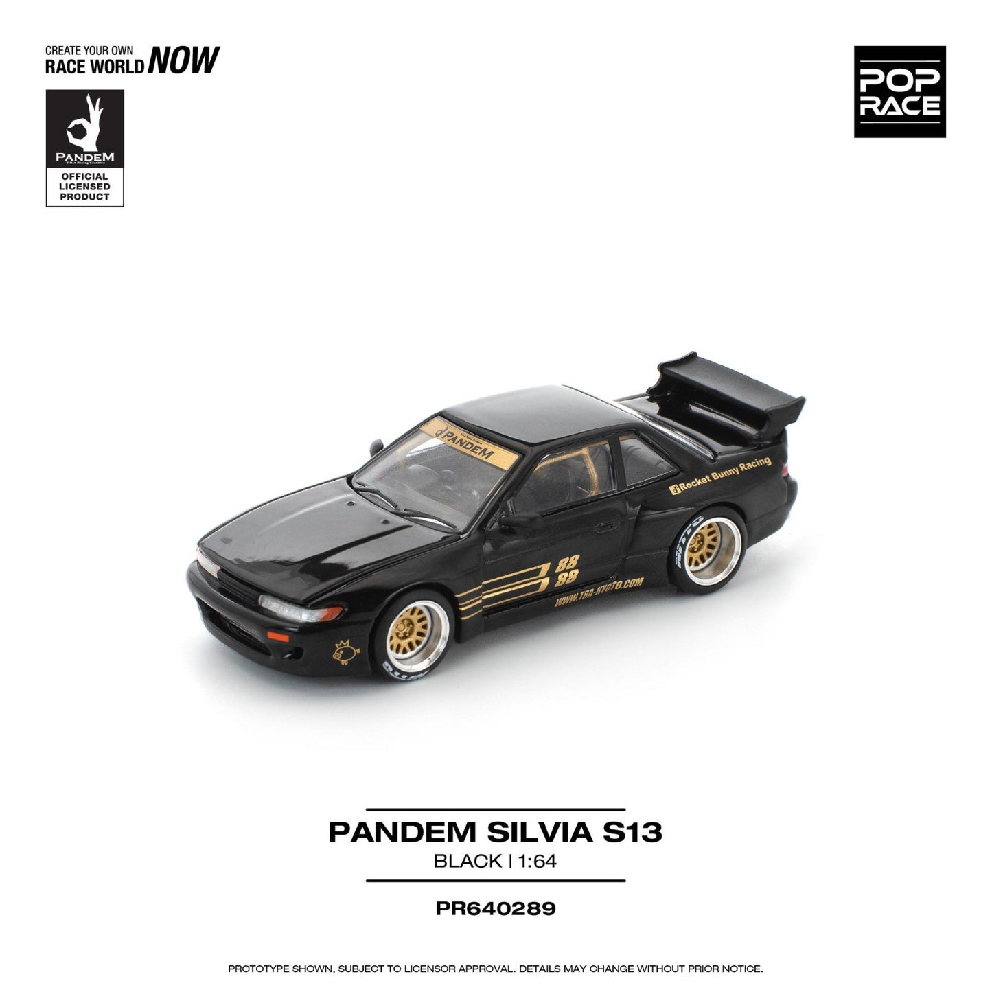 POPRACE 1:64 PANDEM SILVIA S13 - BLACK PR640289