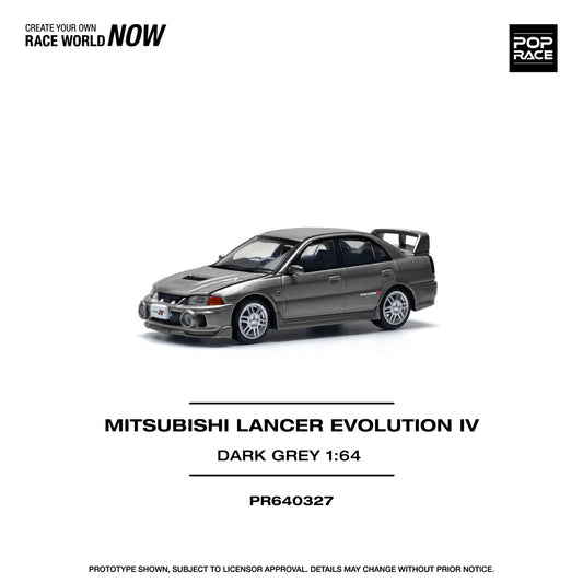POPRACE 1:64 MITSUBISHI LANCER EVOLUTION IV DARK GREY PR640327