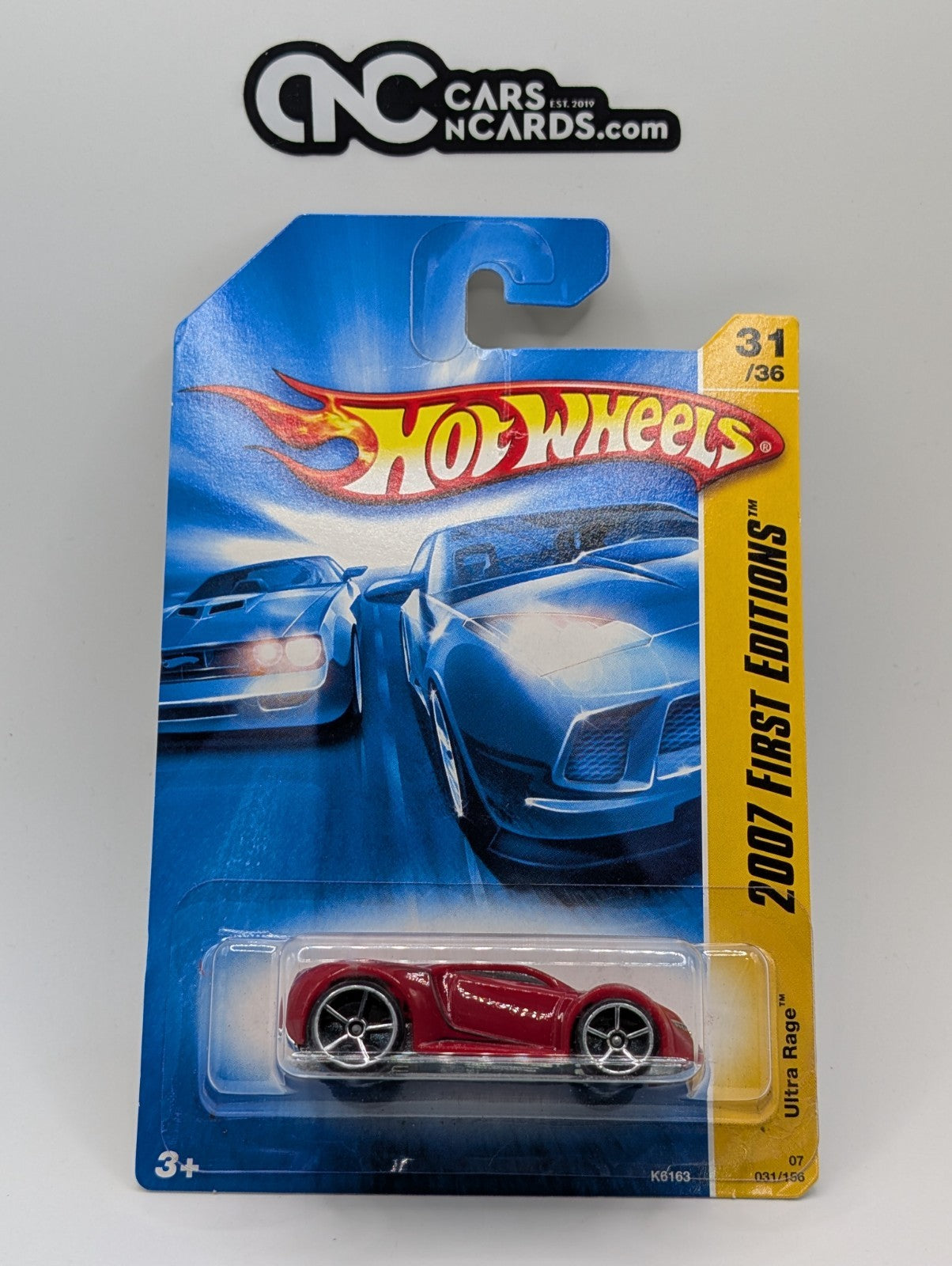 2007 Hot Wheels First Editions 31/36 Ultra Rage Red (Card Damage)