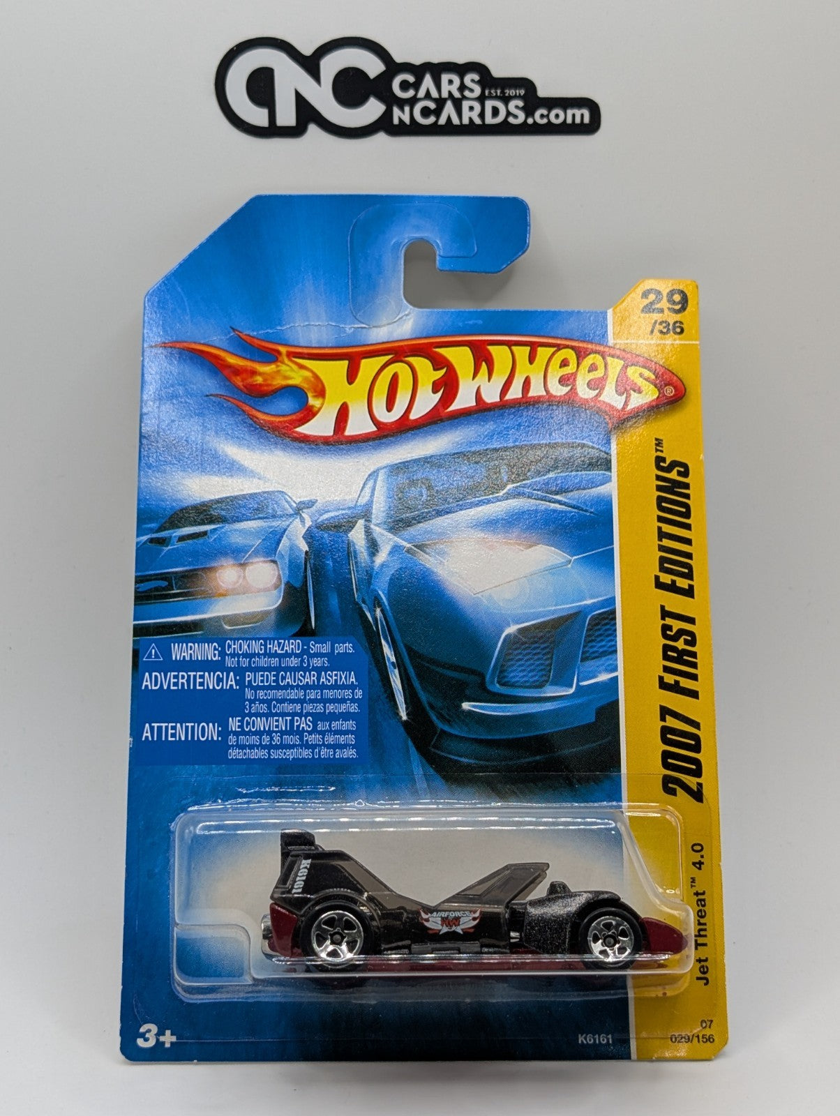 2007 Hot Wheels First Editions 29/36 Jet Threat 4.0 Black 5SP (Card Crease)