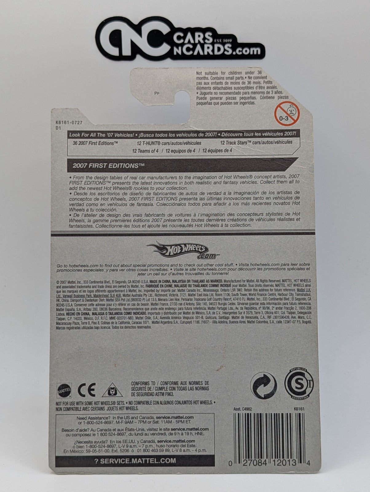 2007 Hot Wheels First Editions 29/36 Jet Threat 4.0 Black 5SP (Card Crease)