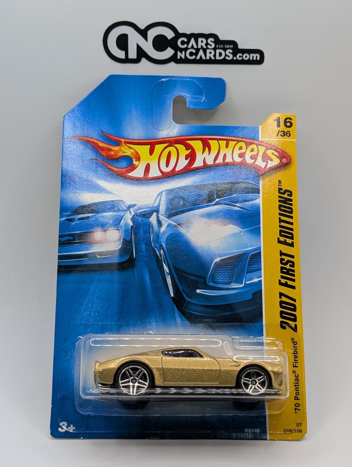 2007 Hot Wheels First Editions 16/36 '70 Pontiac Firebird Gold 16/156