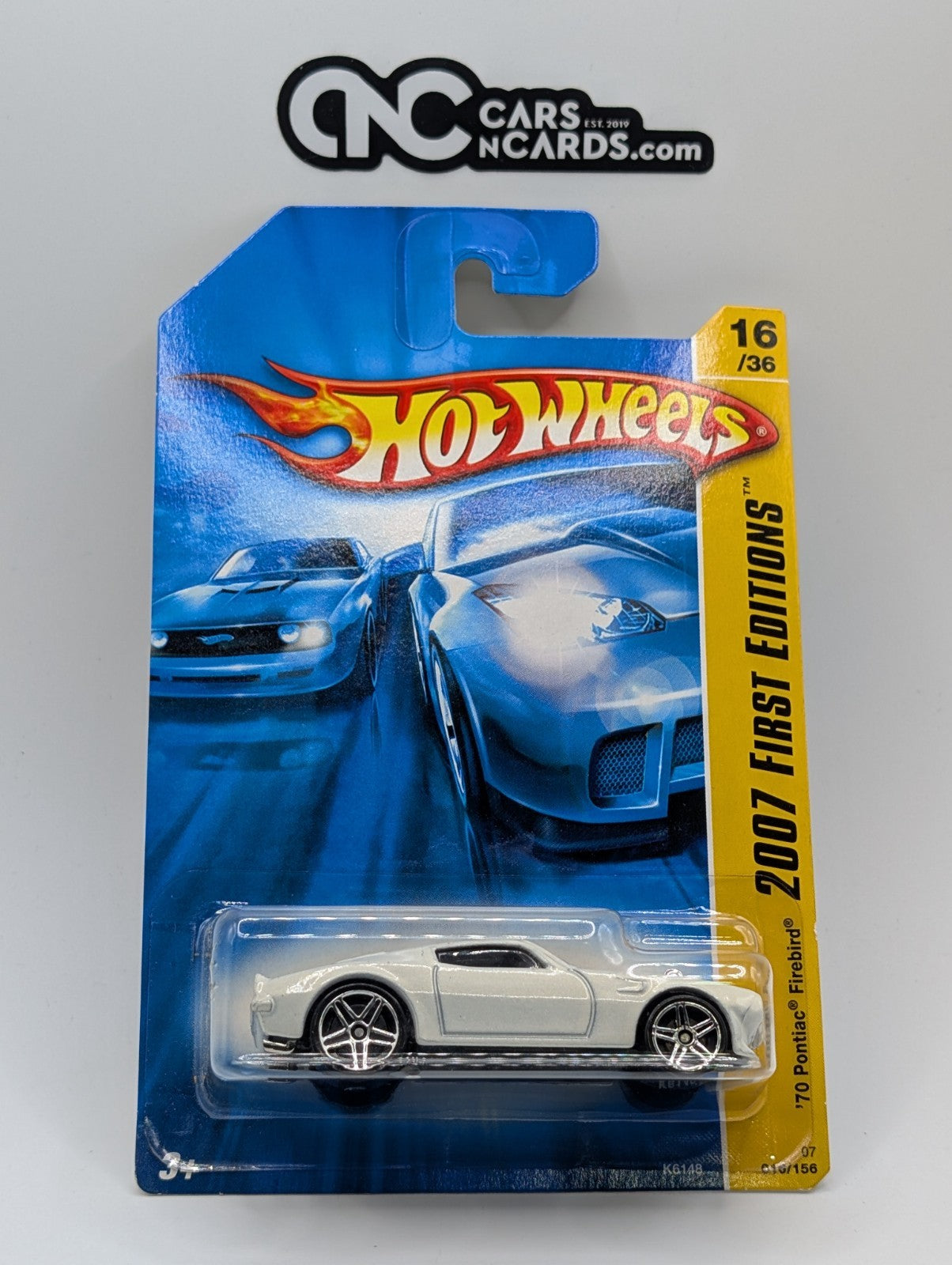 2007 Hot Wheels First Editions 16/36 '70 Pontiac Firebird White 16/156