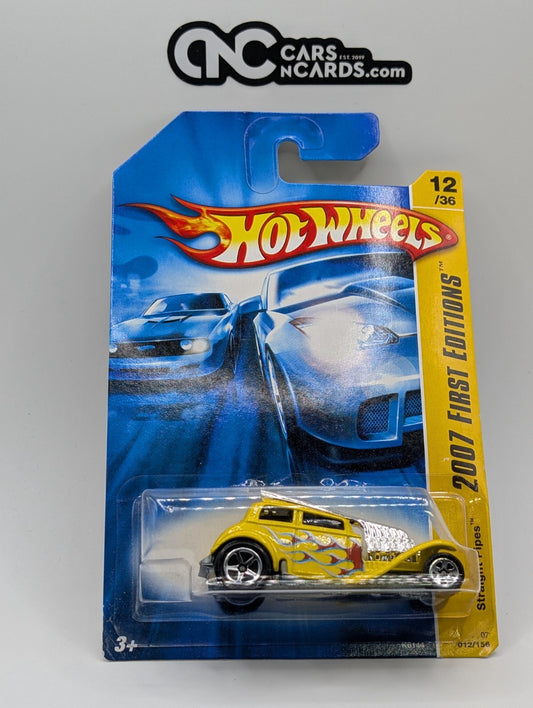 2007 Hot Wheels First Editions 12/36 Straight Pipes Yellow 12/156 (Soft Corners)